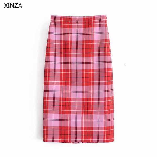 skirts women vintage plaid midi skirt high waist spring red woman fashion back vent side zip casual straight 9k31, Black
skirts women vintage plaid midi skirt high waist spring red woman fashion back vent side zip casual straight 9k31, Black