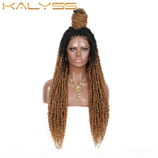 kalyss 30 inches twist 4x4 swiss lace front synthetic braided wigs with baby hair for black women curls ends ombre color, Black;brown
kalyss 30 inches twist 4x4 swiss lace front synthetic braided wigs with baby hair for black women curls ends ombre color, Black;brown