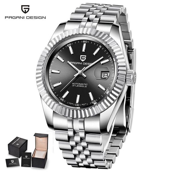 gray male mechanical watch automatic nh35a movement wristwatches, Slivery;brown
gray male mechanical watch automatic nh35a movement wristwatches, Slivery;brown