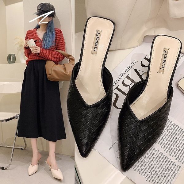 luxury slippers pointed thin heel half slipper wear comfortable high-heeled sandals for the korean baotou fashion in summer 2021, Black
luxury slippers pointed thin heel half slipper wear comfortable high-heeled sandals for the korean baotou fashion in summer 2021, Black