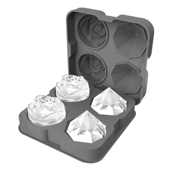 baking moulds 4-hole rosette diamond silicone ice mould tray with lid stackable cocktail cube mold ball maker
baking moulds 4-hole rosette diamond silicone ice mould tray with lid stackable cocktail cube mold ball maker