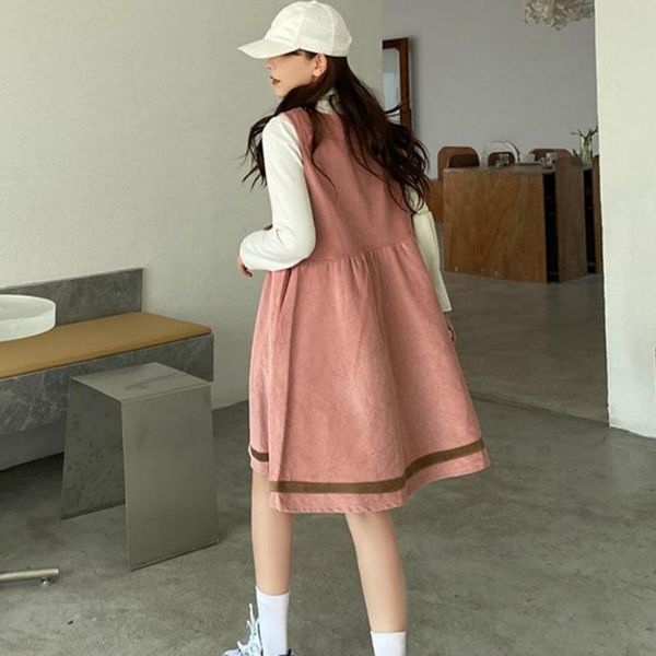 casual dresses women sleeveless dress solid corduroy suspenders bow v-neck kawaii girl trendy n style plus size all-match streetwear chic, Black;gray
casual dresses women sleeveless dress solid corduroy suspenders bow v-neck kawaii girl trendy n style plus size all-match streetwear chic, Black;gray