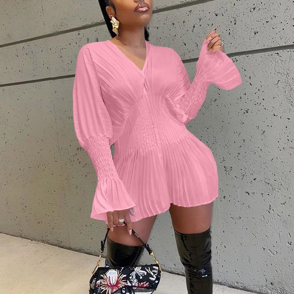 2021 new autumn v neck pleated women spring casual solid long sleeve slim es female chic a-line midi party club vestidos kfgx, Black;gray
2021 new autumn v neck pleated women spring casual solid long sleeve slim es female chic a-line midi party club vestidos kfgx, Black;gray