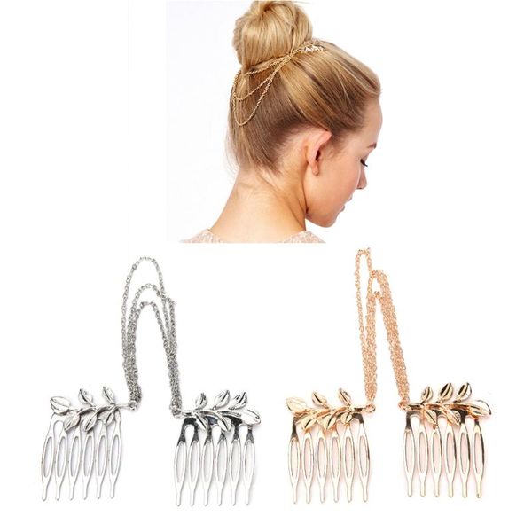 hair clips & barrettes vintage accessories double gold chain with leaf comb head 1pc -fine headbands for women girl lady, Golden;silver
hair clips & barrettes vintage accessories double gold chain with leaf comb head 1pc -fine headbands for women girl lady, Golden;silver