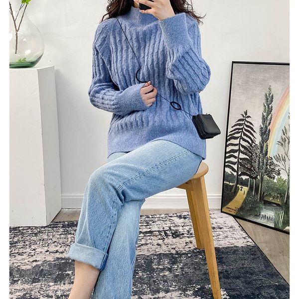 2021 women's sweater ladies knit solid color loose casual autumn winter new knitted pullover qvvj, White;black
2021 women's sweater ladies knit solid color loose casual autumn winter new knitted pullover qvvj, White;black