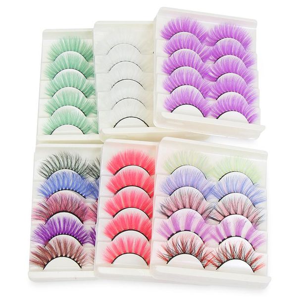 false eyelashes 5 pairs 3d white mink lashes natural long thick fluffy handmade cruelty-colorful lash extension makeup tool
false eyelashes 5 pairs 3d white mink lashes natural long thick fluffy handmade cruelty-colorful lash extension makeup tool