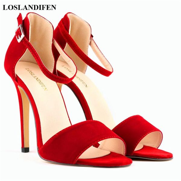 loslandifen thin heel concise women sandals 11cm flock fashion buckle high heels shoes peep toe women's dress sandal 2021 summer, Black
loslandifen thin heel concise women sandals 11cm flock fashion buckle high heels shoes peep toe women's dress sandal 2021 summer, Black