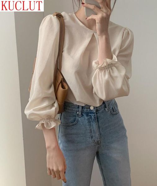 women's blouses & shirts korean chic french minority spring and summer dress gentle age reducing loose thin versatile bubble sleeve lon, White
women's blouses & shirts korean chic french minority spring and summer dress gentle age reducing loose thin versatile bubble sleeve lon, White