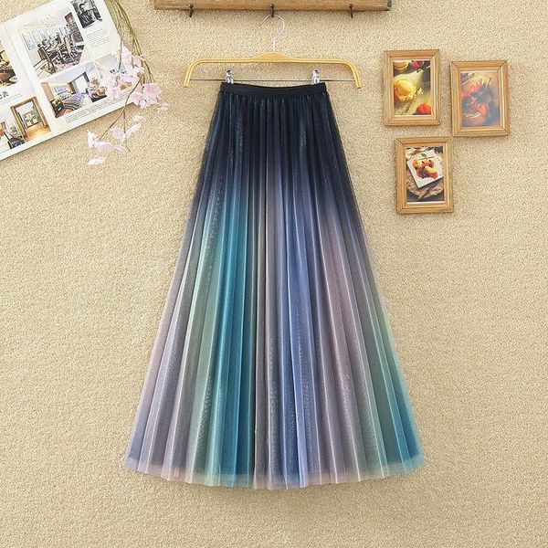 skirts 2021 rainbow color gradient mesh skirt spring autumn women mid-length pleated a-line high waist tulle bright silk x01, Black
skirts 2021 rainbow color gradient mesh skirt spring autumn women mid-length pleated a-line high waist tulle bright silk x01, Black