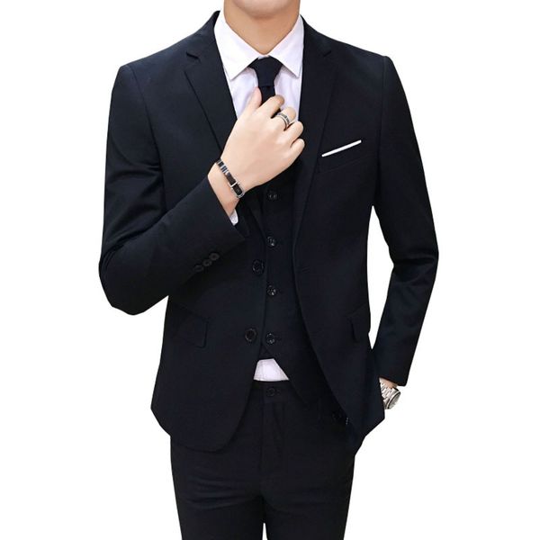 suit suit male 2019 solid color slim fit men's suits wedding suits mens business blazers large size boutique casual 3pcs, White;black
suit suit male 2019 solid color slim fit men's suits wedding suits mens business blazers large size boutique casual 3pcs, White;black