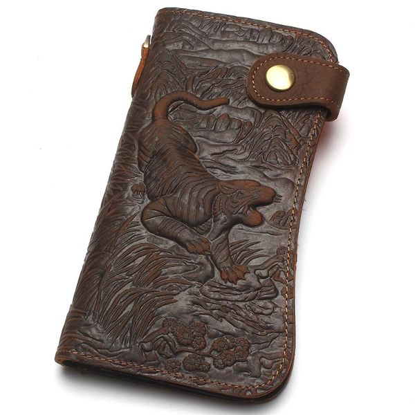 wallets cool men's wallet vintage chain with belt buckle tiger style 100% genuine leather men long personality coin purse, Red;black
wallets cool men's wallet vintage chain with belt buckle tiger style 100% genuine leather men long personality coin purse, Red;black