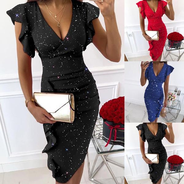 ethnic clothing bodycon dress v-neck women shiny slimming ruffle sleeve large size party ladies high waist black robe femme, Red
ethnic clothing bodycon dress v-neck women shiny slimming ruffle sleeve large size party ladies high waist black robe femme, Red