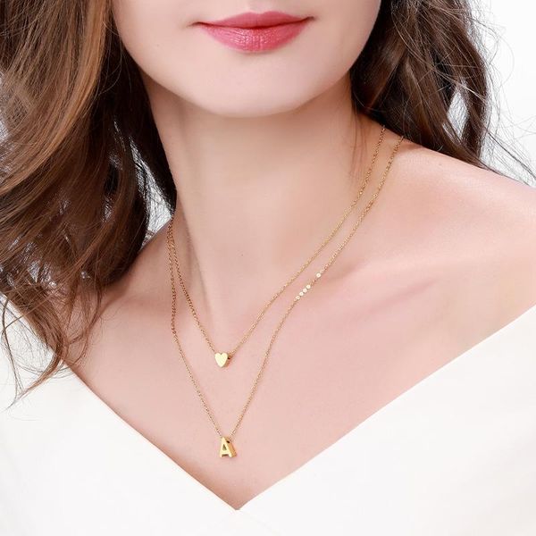 pendant necklaces stainless steel heart initial necklace for womens butterfly letter name choker double layer clavicle chain gift, Silver
pendant necklaces stainless steel heart initial necklace for womens butterfly letter name choker double layer clavicle chain gift, Silver