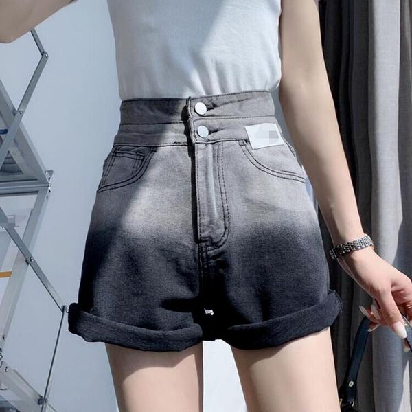 women's shorts gradient color denim women korean fashion casual loose high waist short pants summer arrival streetwear, White;black
women's shorts gradient color denim women korean fashion casual loose high waist short pants summer arrival streetwear, White;black