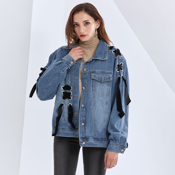 patchwork bowknot woemns denim jacket lapel collar long sleeve loose for female casual coats 2020 fashion autumn, Black;brown
patchwork bowknot woemns denim jacket lapel collar long sleeve loose for female casual coats 2020 fashion autumn, Black;brown