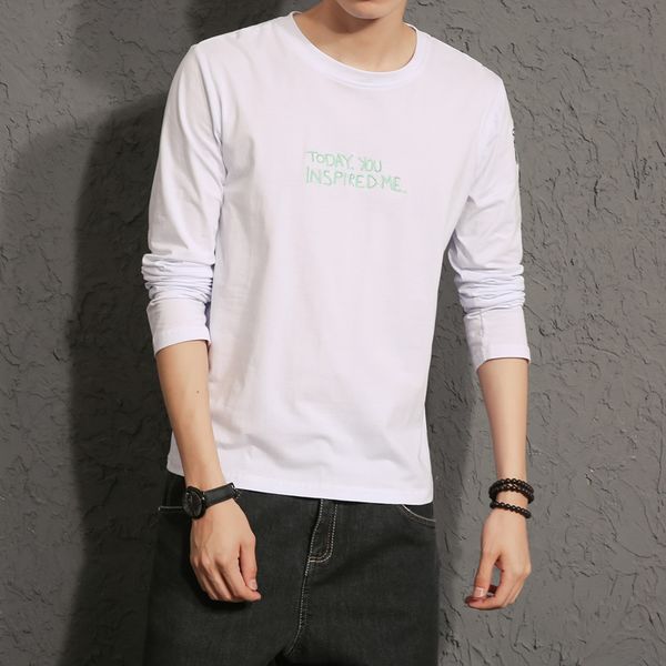 men's long-sleeved fresh t-shirt cotton loose collarless shirt kg-77, White;black
men's long-sleeved fresh t-shirt cotton loose collarless shirt kg-77, White;black