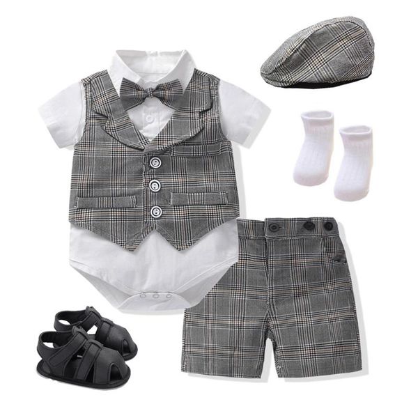 clothing sets fashion baby boy suit graceful clothes outfits set infant party birthday dresses born costume plaid vest +romper +pants +bow, White
clothing sets fashion baby boy suit graceful clothes outfits set infant party birthday dresses born costume plaid vest +romper +pants +bow, White