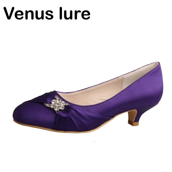 dress shoes clearance closed toe purple satin low heel ladies wedding for bride, Black