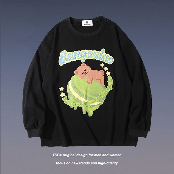 tkpa long sleeve t-shirt men's and women's loose fashion hip hop casual fashion cartoon print top, White
tkpa long sleeve t-shirt men's and women's loose fashion hip hop casual fashion cartoon print top, White