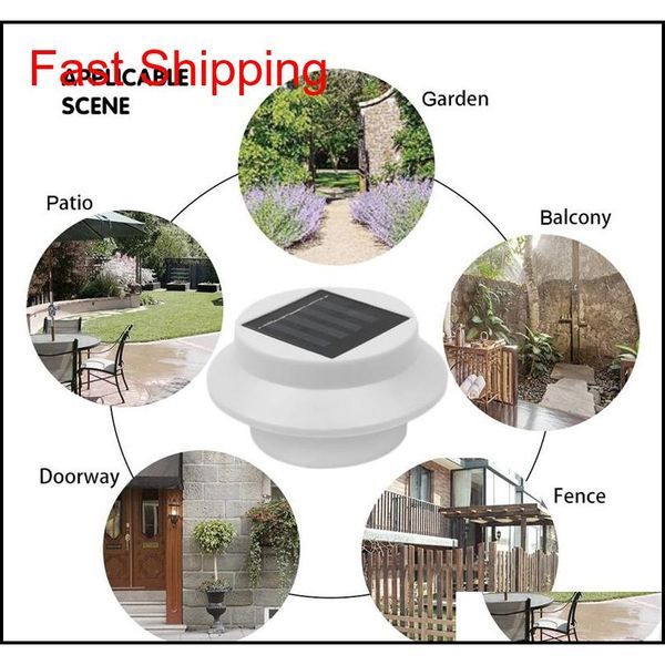 6pack outdoor solar gutter led lights - white sun power smart solar gutter night uti qylxau new_dhbest
