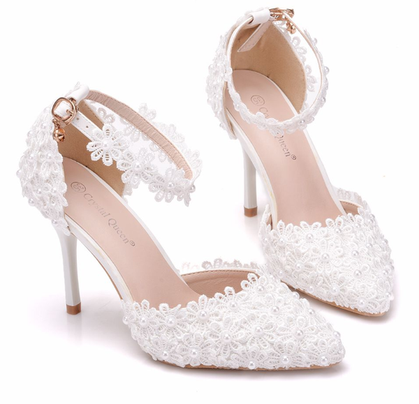 2021 new arrival dress shoes 5 cm white lace pearl pointed sandals low heel ladies wedding bridal high heels, Black
2021 new arrival dress shoes 5 cm white lace pearl pointed sandals low heel ladies wedding bridal high heels, Black
