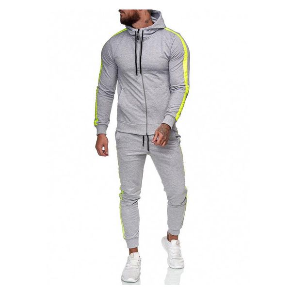 men's tracksuits autumn and winter zipper shirt hat hoodie leisure sports suit fitness running waist trousers, Gray
men's tracksuits autumn and winter zipper shirt hat hoodie leisure sports suit fitness running waist trousers, Gray