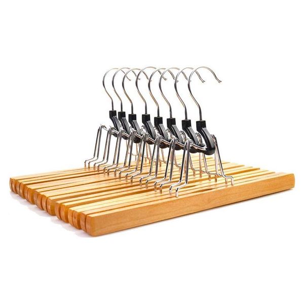 8 piece wooden series slack hangers non-slip wood pants hangers with 360 degree rotation anti-rust hook clip for pants s
8 piece wooden series slack hangers non-slip wood pants hangers with 360 degree rotation anti-rust hook clip for pants s