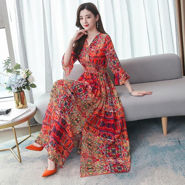 casual dresses 2021 vintage boho print mulberry silk maxi dress spring summer 4xl plus size runway classy women bodycon party vestidos, Black;gray
casual dresses 2021 vintage boho print mulberry silk maxi dress spring summer 4xl plus size runway classy women bodycon party vestidos, Black;gray