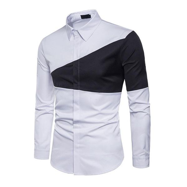 men's casual shirts shirt two-color triangle stitch geometry fashion match lapel long-sleeved slim patchwork color block, White;black
men's casual shirts shirt two-color triangle stitch geometry fashion match lapel long-sleeved slim patchwork color block, White;black