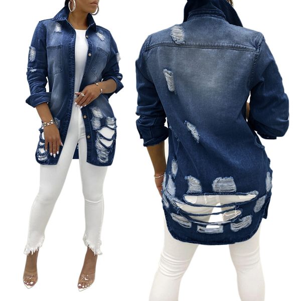 plus size outerwear & coats denim jackets washed blue ripped jeans coat 2022 thin women jacket autumn winter casual holes female collar outw, Black
plus size outerwear & coats denim jackets washed blue ripped jeans coat 2022 thin women jacket autumn winter casual holes female collar outw, Black