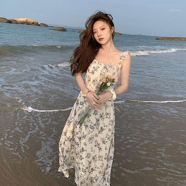 spring and summer floral dress women's french gentle chiffon suspender skirt casual dresses, Black;gray
spring and summer floral dress women's french gentle chiffon suspender skirt casual dresses, Black;gray