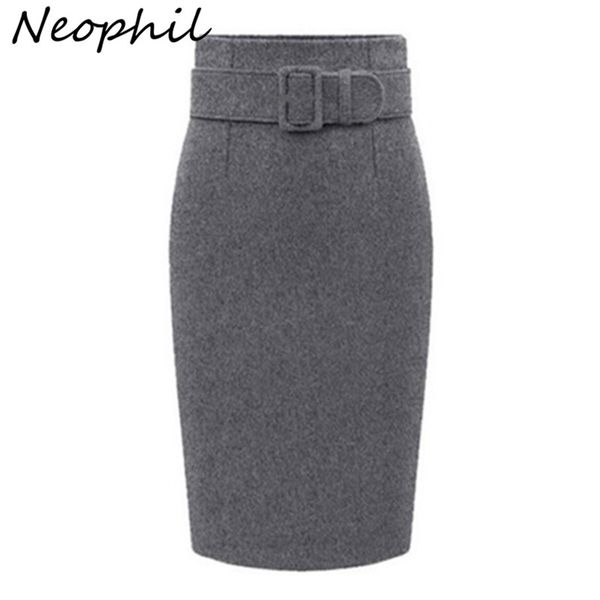 neophil 2021 summer gray thick wool midi pencil skirts plus size women casual slim high waist belt office work wear saias s1205 210315, Black
neophil 2021 summer gray thick wool midi pencil skirts plus size women casual slim high waist belt office work wear saias s1205 210315, Black