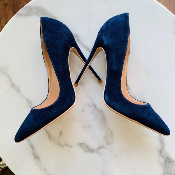 dress shoes fashion women pumps lady blue suede real leather point toe high heels, Black
dress shoes fashion women pumps lady blue suede real leather point toe high heels, Black
