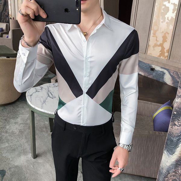 simple new spring shreds casual male shirt clothes 2021 all long sleeve games fine-tuning graduation formal dress g40f, White;black
simple new spring shreds casual male shirt clothes 2021 all long sleeve games fine-tuning graduation formal dress g40f, White;black