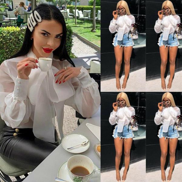 est women girls bandage mesh sheer crop long sleeve transparent shirt blouse fashion darting streetwear, White
est women girls bandage mesh sheer crop long sleeve transparent shirt blouse fashion darting streetwear, White