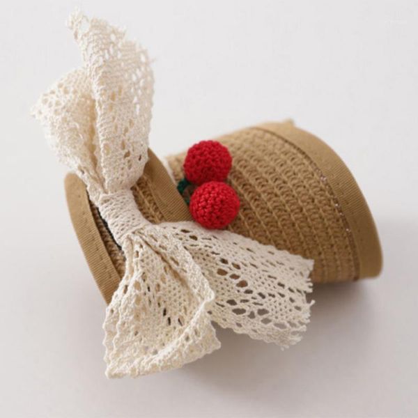 caps & hats baby girl sun handmade straw visor cherry child hat empty beach 2021 a1, Yellow 
caps & hats baby girl sun handmade straw visor cherry child hat empty beach 2021 a1, Yellow