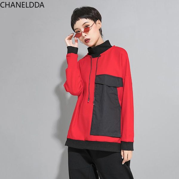 ce gothic style women big pocket fashion contrast color split big size t-shirt high collar long sleeve tide spring autumn tees, White
ce gothic style women big pocket fashion contrast color split big size t-shirt high collar long sleeve tide spring autumn tees, White