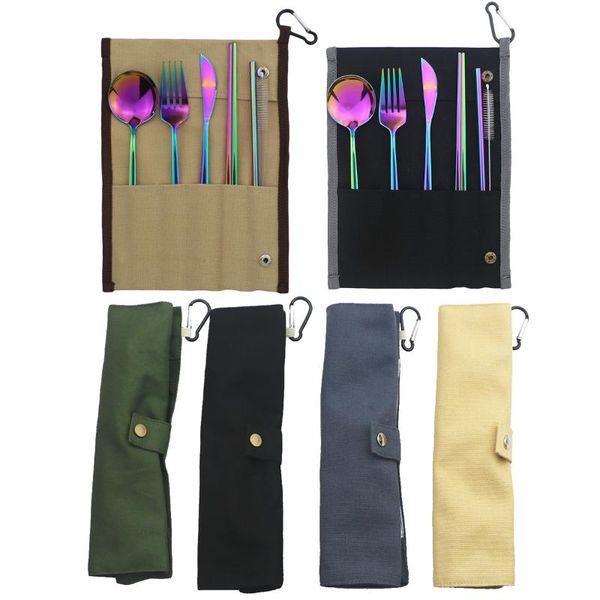 dinnerware sets black storage bag portable flatware set knife fork spoon chopsticks straw stainless steel travel camping bbq
dinnerware sets black storage bag portable flatware set knife fork spoon chopsticks straw stainless steel travel camping bbq