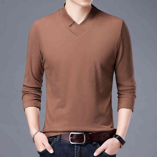 spring autumn new derong t-shirt middle-aged and young thin long sve bottoming shirt solid color v-neck men's polo shirt, White;black
spring autumn new derong t-shirt middle-aged and young thin long sve bottoming shirt solid color v-neck men's polo shirt, White;black