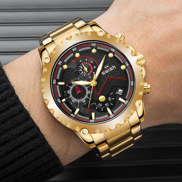 wristwatches swish 2021 brand watches for men fashion stainless steel sports chronograph waterproof military quartz male relogio masculino, Slivery;brown
wristwatches swish 2021 brand watches for men fashion stainless steel sports chronograph waterproof military quartz male relogio masculino, Slivery;brown
