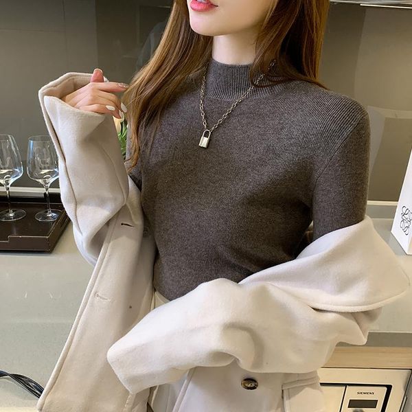 women's sweaters elegant autumn and winter sweater 2021 slim black white long sleeve collar bottom knitwear female 1329, White;black
women's sweaters elegant autumn and winter sweater 2021 slim black white long sleeve collar bottom knitwear female 1329, White;black