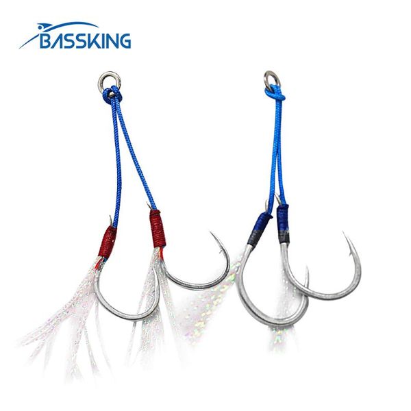 bassking fishing hooks 8pair/lot slow jigging hook lure feather hook casting jigs assist barbed double hooks pesca tool
bassking fishing hooks 8pair/lot slow jigging hook lure feather hook casting jigs assist barbed double hooks pesca tool