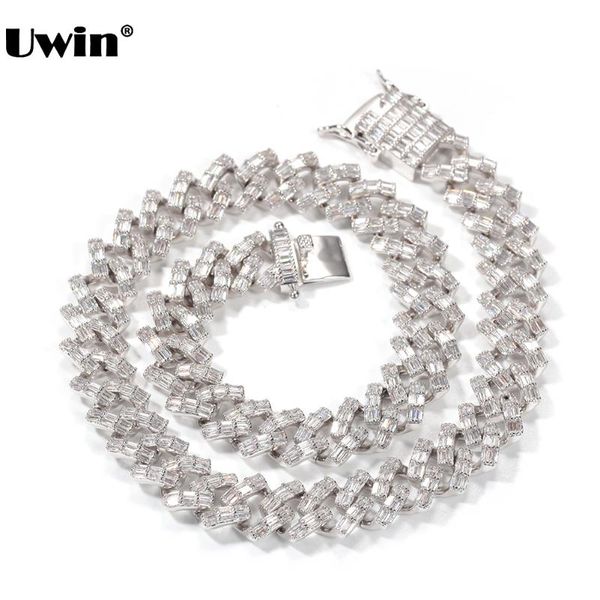 chains uwin 14mm baguette prong cuban link necklace luxury iced out cz mens hip hop rock fashion jewelry for gift, Silver
chains uwin 14mm baguette prong cuban link necklace luxury iced out cz mens hip hop rock fashion jewelry for gift, Silver