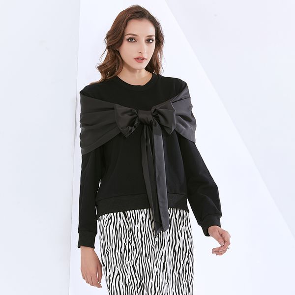 lace up bowknot sweatshirt for women o neck long sleeve black casual sweatshirts female 2021 autumn fashion clothes
lace up bowknot sweatshirt for women o neck long sleeve black casual sweatshirts female 2021 autumn fashion clothes