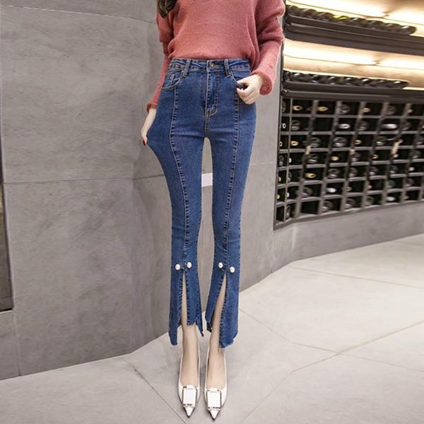 women's jeans spring stretch split cuffs high waist bell bottom flared 9/10 length denim capri pants crop for women s l xl 2xl, Blue
women's jeans spring stretch split cuffs high waist bell bottom flared 9/10 length denim capri pants crop for women s l xl 2xl, Blue