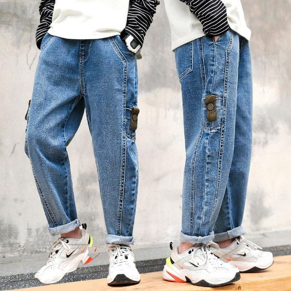 children's clothing boys' western style children's autumn clothing outer wear 2021 medium and big children korean style jeans, Blue
children's clothing boys' western style children's autumn clothing outer wear 2021 medium and big children korean style jeans, Blue