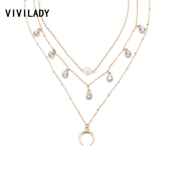 chains vivilady bohemia multi layers horn moon crystal choker necklace women gold color metal chain imitation pearl jewelry party gifts1, Silver
chains vivilady bohemia multi layers horn moon crystal choker necklace women gold color metal chain imitation pearl jewelry party gifts1, Silver