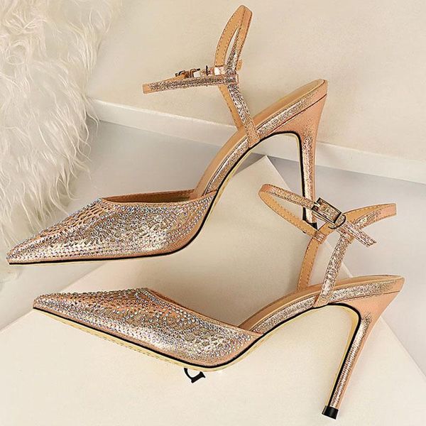 2021 women 9.5cm high heels crystal strap gold sandals lady sandles stiletto glitter pumps stripper summer fetish africa shoes, Black
2021 women 9.5cm high heels crystal strap gold sandals lady sandles stiletto glitter pumps stripper summer fetish africa shoes, Black