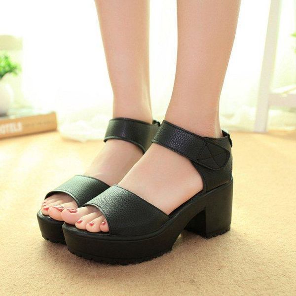 summer women's summer sandals korean solid color high heels sandals fish mouth fashion female, Black
summer women's summer sandals korean solid color high heels sandals fish mouth fashion female, Black