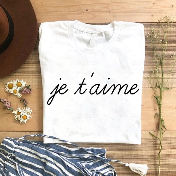 women's t-shirt je t'aime t shirt french slogan i love you cute graphic cotton tees gifr for her, White
women's t-shirt je t'aime t shirt french slogan i love you cute graphic cotton tees gifr for her, White